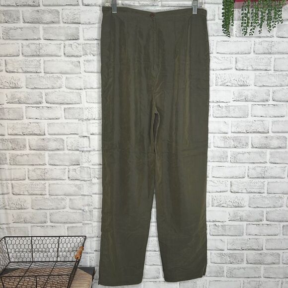 Betsey’s Things Vintage 90’s Green Slacks Pants Straight Leg Size 12 - Picture 1 of 4